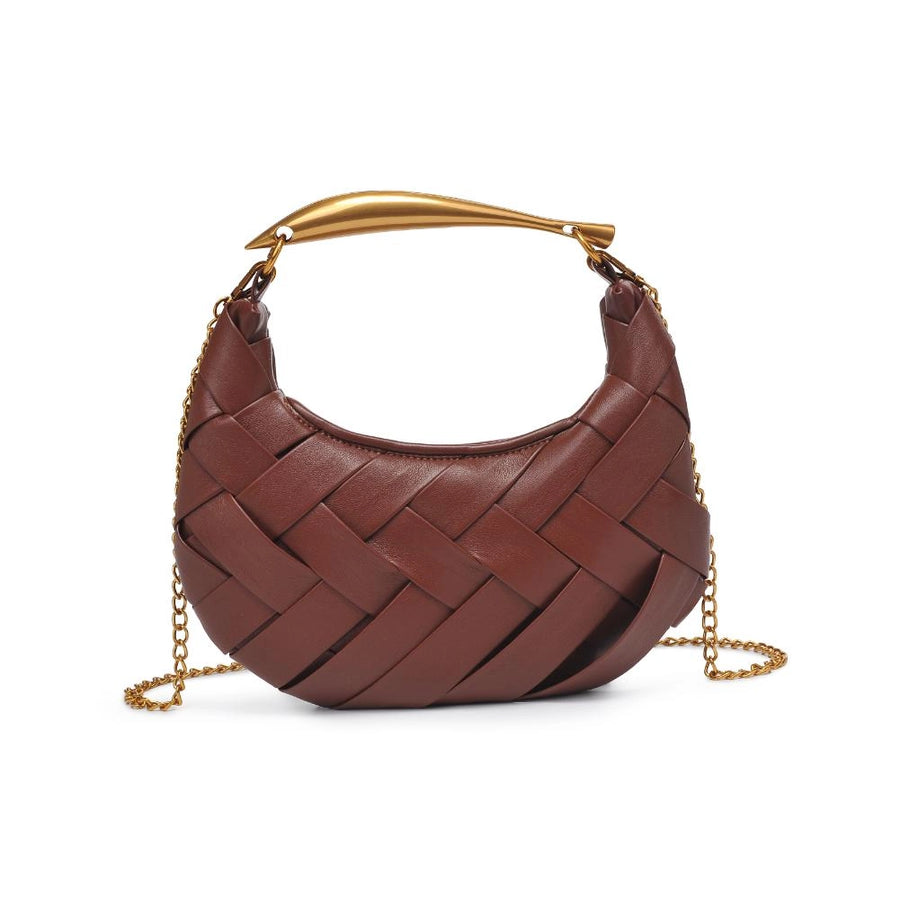 BROWN WOVEN CROSSBODY