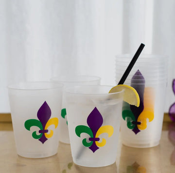 Fleur De Les Mardi Gras Party cups 16oz (set of 10)FREE SHIPPING FREE SHIPPING **PRE ORDER ITEM WILL START SHIPPING JAN 17-23**