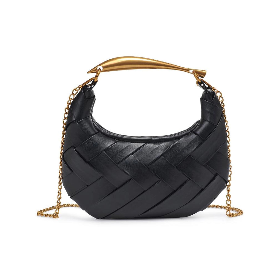 BLACK WOVEN CROSSBODY