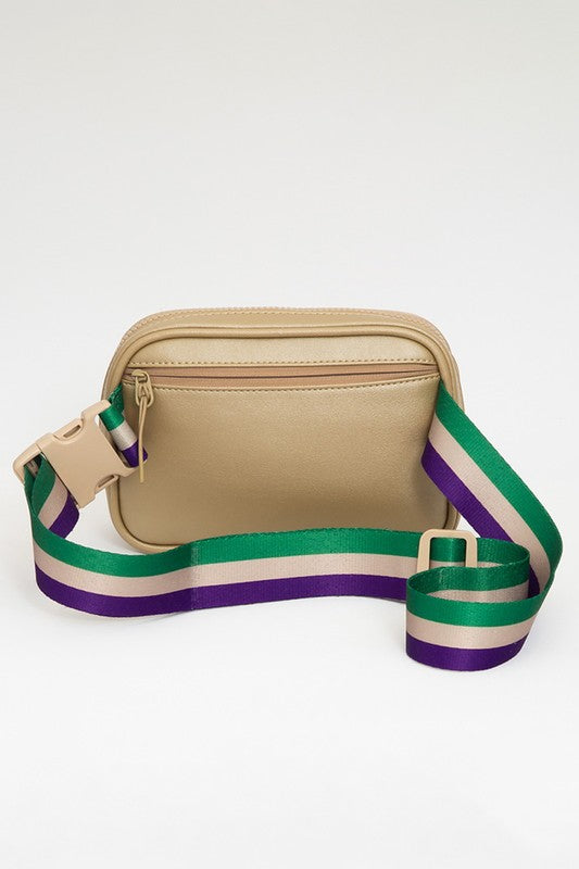 Mardi Gras Vegan Leather Belt Bag **PREORDER ITEM SHIPS FEBRUARY 3RD**