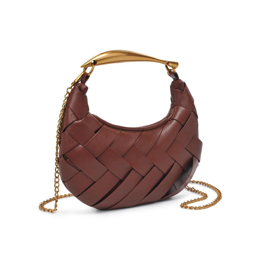 BROWN WOVEN CROSSBODY