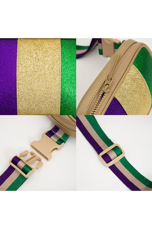 Mardi Gras Vegan Leather Belt Bag **PREORDER ITEM SHIPS FEBRUARY 3RD**