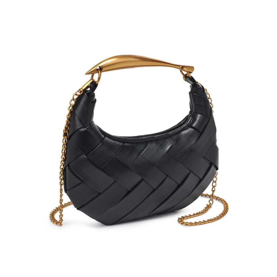 BLACK WOVEN CROSSBODY