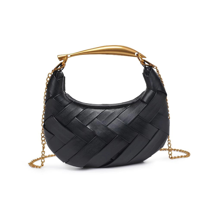 BLACK WOVEN CROSSBODY