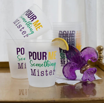 Pour Me Something Mister Mardi Gras Party Cups 16oz (set of 10)FREE SHIPPING **PRE ORDER ITEM WILL START SHIPPING JAN 17-23**