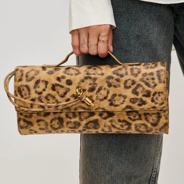 NAMIR LEOPARD EASTWEST CROSSBODY/CLUTCH * FREE SHIPPING WILL START SHIPPING JAN 20-24**