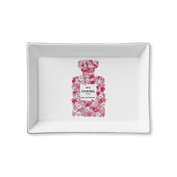 Chanel No 5. Ceramic Tray - Parfum Flowers