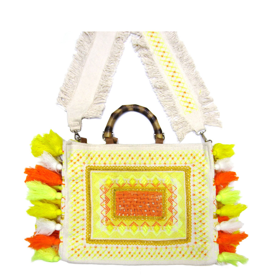 Embellished Tote with Crossbody Strap